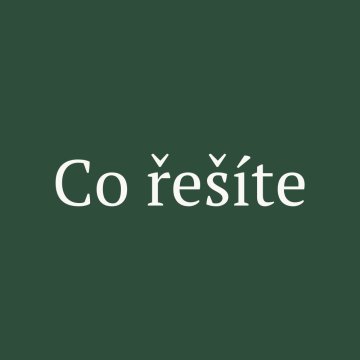 Co řešíte - Novinka